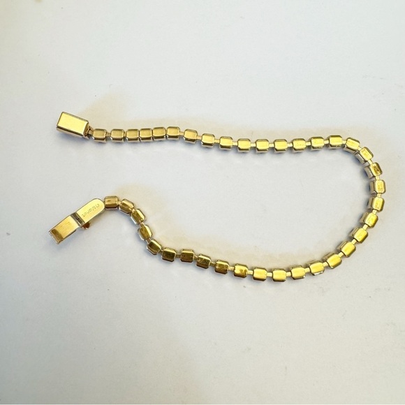 Vintage Blue Monet Signed & Unbranded Clear Tennis Bracelet Gold Tone Set - Picture 12 of 15